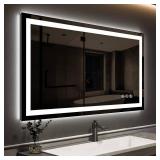 42x30 Inch Led Mirror for Bathroom, Backlit Lighted, Anti-Fog, Dimmable, Vertical & Horizontal Mount (Square-42 * 30,Frosted), Silver - Retail: $200"