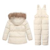 Baby Boy Snowsuit Winter Coat Ski Bib Suit Snow Pants Hoodie Jacket Clothes 4-5T - Retail: $50