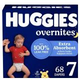 Huggies Overnites Nighttime Baby Diapers -Size 7 - 68ct - Retail: $53