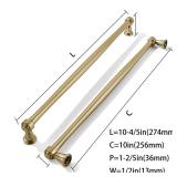10 Pack 10 Inch(256mm) Champagne Bronze Cabinet Pulls, Champagne Brass Kitchen Cabinet Handles Gold Kitchen Cabinet Hardware for Cupboard Drawer Handles Dresser Pulls - Retail: $90