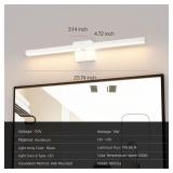 LED Bathroom Light Fixtures Over Mirror, 23 Inch 14W White Vanity Light Bar for Bathroom, IP44 Modern Bath Wall Lighting Fixture Indoor Warm White 3000K - Retail: $30