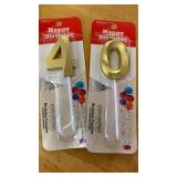 Gold Number 40 Birthday Candles - Retail: $5