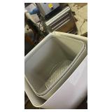 IRIS USA Top-Entry Litter Box with Scoop, Enclosed Square Style Litterbox with Odor Control, Easy to Clean for Cats, Covered Dog Proof Litter Box Design, White/Gray - Retail: $80