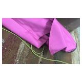 Outdoor Patio Umbrella Outdoor Table Umbrella with Push Button Tilt and Crank, Market Umbrella 8 Sturdy Ribs UV Protection Waterproof for Garden, Deck, Backyard, Pool (Rose Pink) - Retail: $60