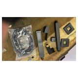 Aolemi Ceiling Mount Shower System Rain Shower Head with Handheld Spray High Pressure Shower Faucet Set Rough-in Valve Shower Trim Kit Included Bathroom Matte Black Ceiling Shower Head - Retail: $195