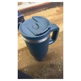 30 oz Tumbler with Handle and 2 Straws,2 in 1 Lid Insulated Water Bottle Stainless Steel Travel Coffee Mug,Navy blue - Retail: $19