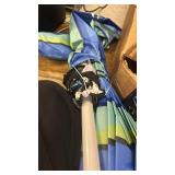 Grandekor 7FT Beach Umbrellas for Sand Heavy Duty Wind Portable Beach Umbrella with Table Travel Beach Umbrella with Carry Bag Sun Umbrella Beach, UV 50+ - Retail: $50