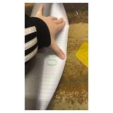 Haimin Fabric Wallpaper Textured Contact Paper (24in X 393in) Grey Peel and Stick Faux Linen Wall Paper Self-Adhesive Vinyl Wallpaper Herringbone Look (Gray) - Retail: $40