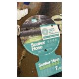 Soaker Hose 150 FT for Garden Beds,3/4\" Solid Brass Connector Heavy Duty 1/2\" Soaker Garden Hose for Flower,Vegetable Beds, Tree,Lawn and Plant - Retail: $20