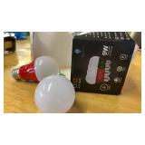 4 Pack LED Red and Green Light Bulbs - 120V E26 Base 9 Watt (60-watt Replacement) - Red and Green Bulbs for Party Decoration, Porch, Home Lighting, Christmas 4 Pack - Retail: $10