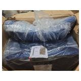 Agne 28.3 in. Wide Tufted Velvet Wingback Chair, Blue