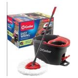 O-Cedar EasyWring Microfiber Spin Mop, Bucket Floor Cleaning System, Red, Gray, Standard