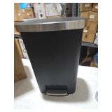 EKO Mirage-T 50 Liter / 13.2 Gallon Touchless Rectangular Motion Sensor Trash Can, Brushed Stainless Steel Finish (Matte Black