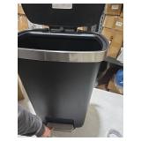 EKO Mirage-T 50 Liter / 13.2 Gallon Touchless Rectangular Motion Sensor Trash Can, Brushed Stainless Steel Finish (Matte Black