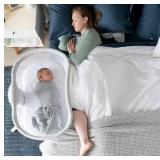 HALO BassiNest Swivel Sleeper 3.0 Over-Bed Baby Bassinet with 360 Rotation, Adjustable Height, Breathable Mesh, Safe Close Sleeping, Lowering Wall for Easy Access, Feeding & C-Section Recovery