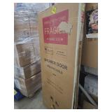 56\"-60\" W x 75\" H Frameless Shower Door, Double Sliding Shower Door,5/16\"(8mm) Clear Tempered Glass,Silent Soft-Close Design,Brushed Gold