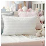 kinder Fluff Children Pillows for Bed (1) - The Only Kids Pillow 300T Cotton Shell & Down Alternative Fill