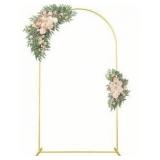6 Ft Wedding Arch Backdrop Stand, Balloon Arch Gold Metal