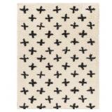 Surya Beni shag BSH-2304 79 x 108  Rectangle Fabric Rug in Black and Cream
