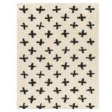 Surya Beni shag BSH-2304 79 x 108  Rectangle Fabric Rug in Black and Cream