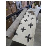 Surya Beni shag BSH-2304 79 x 108  Rectangle Fabric Rug in Black and Cream