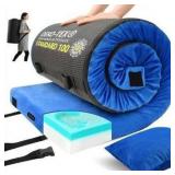 Memory Foam Camping Mattress pad, Comfortable Thick Floor Sleeping Mat for Adults with Waterproof and Non-Slip Bottom, Portable Roll Up Mattress for Sleepover Guest,Cot Mad for Car Camping