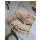 YIRDDEO Queen Comforter Set - Comforter Queen Size Sets with Ball Pom Fringe, Soft Bedding Set for All Seasons - 3 Pieces, 1 Comforter (90\"x90\") & 2 Pillow Shams (20\"x26\"), Taupe