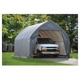 ShelterLogic Garage-in-a-Box Portable Outdoor Garage for SUV and Full-Size Trucks, All-Season Car Canopy Carport with Alpine Style Roof, 13