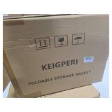 KEIGPERIcollapsible laundry baskets,laundry basket with wheels,foldable laundry basket,With wheels and handles, it is easy to move and can be folded to save space. (Milk white, small)