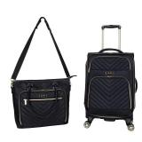 Chelsea Softside Chevron Expandable 2pc 20\" Carry-On Luggage + Matching 15\" Laptop Tote Set