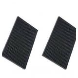 24 Packs Bar Mats 2PCS 6\" x 12\" Small Black, Countertop Coffee Mat for Home Bar, Service Spill Mat for Cocktail Bartender Kitchen, PVC Counter Top Cup Glasses Dish Drying Mat, 2Pac(Black)