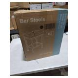 Sweetcrispy Bar Stools Set of 2, 24 Inch Counter Height Stools, PU Leather Upholstered Bar Chairs with Footrest, Modern Bar Stools for Kitchen Island, Dining, Living Room, Black