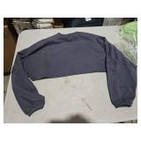 Meladyan Women Long Sleeve Crewneck Crop Top Tee Shirt Sweatshirt Casual Solid Loose Fit Workout Cropped Pullover Tshirt Large