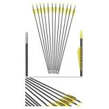 6875 Fiberglass Arrows Archery 24 Inch Target Shooting Safetyglass Recurve Bows Suitable for Youth Children Woman Beginner (tigerspot Yellow Vanes)12 pk