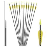 6875 Fiberglass Arrows Archery 30Inch Target Shooting Safetyglass Recurve Bows Suitable for Youth Children Woman Beginner (tigerspot Yellow Vanes 12 pk