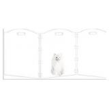 Acrylic Dog Playpen for House 3 Panel 60\" W x 24\" H Foldable Dog Gate Indoor with Handles, Free-Standing Pet Fence Clear Dog Pen for Small Dogs Puppy Cat Rabbit Accessories