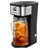 Iced Coffee Tea Maker With Reusable Filter Basket 3 QT Pitcher Iced Tea And Coffee Machine, Tea Makers For Iced Tea, Lattes, Lemonade And Flavored Water (3QT 2)