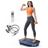 Vibration Plate Exercise Machine - 180 Speed Levels, 350 lbs Weight Capacity, Remote Control, Portable Whole Body Workout Platform for Weight Loss, Lymphatic Drainage, Home Gym Fitness Equipment White