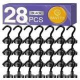 E BAVITE Magnetic Hooks, Magnetic Hooks Heavy Duty with Epoxy Coating, Magnet Cruise Hook for Hanging, Cruise, Grill, Towel, Home, Kitchen, Workplace, Office and Garage - 28 PackBlack