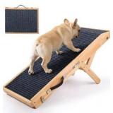 Wood Dog Ramp for Bed, 5-Level Adjustable Height (10\" to 21\") Pet Ramp with Non-Slip Surface for Couch, Bed and Car, Foldable Dog Stairs for Small, Medium to Large Dogs, Up to 200LBS Black