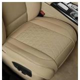 Black Panther 1 Pair Luxury Car Seat Covers Front Bottom Seat Cushion Covers, Anti-Slip and Wrap Around The Bottom, Fit 95% of Vehicles - Beige