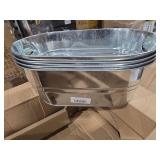 4 Pack Galvanized Tub 3.1 Gallon Ice Bucket Large Metal Drink Buckets for Parties Beer Beverage Tub with Carry Handles for Champagne Cocktails Wine Cooling for Mimosa Bar Supplies