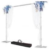 Pipe and Drape Backdrop Stand, 10x10ft Heavy Duty Adjustable Backdrop Frame with Metal Base, Background Holder for Parties Photography Wedding Photoshoot Decoration
