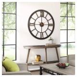 FirsTime & Co. Bronze Big Time Wall Clock, Large Vintage Decor for Living Room and Home Office, Round, Plastic, Farmhouse, 40 inches