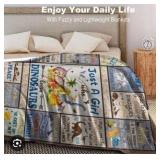 Esconal Kids Dinosaur Blanket, Just A Girl Who Loves Dinosaurs, 50x40