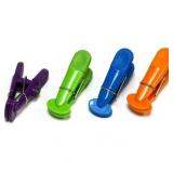 Chef Craft Select Plastic Magnetic Memo Clip Set, 7 inch 4 piece Set, Purple/Orange/Green/Blue