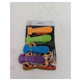 Chef Craft Select Plastic Magnetic Memo Clip Set, 7 inch 4 piece Set, Purple/Orange/Green/Blue