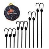 Heavy Duty Bungee Cord Set with Hooks - 8 Pack- Dark Green