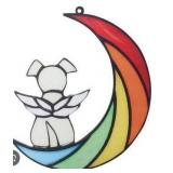 Rainbow Moon Puppy Suncatcher