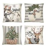 4 Pack Christmas Throw Pillow Covers